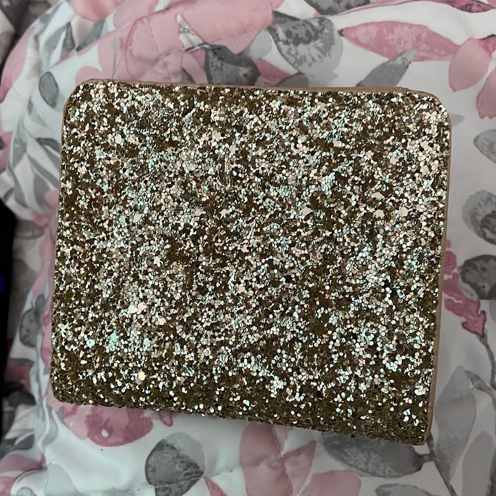 gold glitter wallet